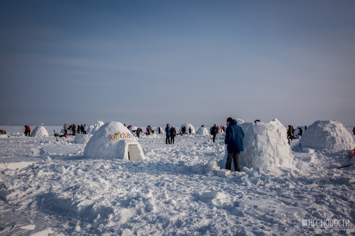 Overlooking the sea: Novosibirsk built 46 igloos on the banks of the Ob reservoir - Siberia, Novosibirsk, The festival, Reservoir, Winter, Igloo, Eskimos, Longpost