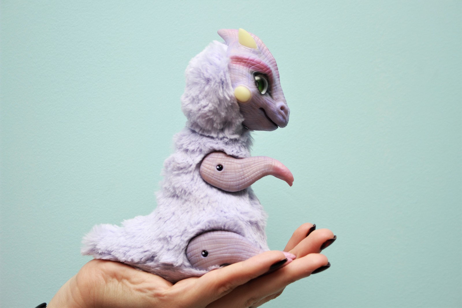 purple dragon - My, My, Handmade, Needlework without process, The Dragon, Toys, Polymer clay, Longpost