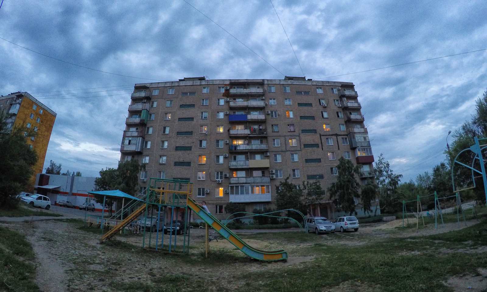 Typical Russian courtyard - My, Russia, Courtyard, Children, Town, beauty, Area, Humor, Rzhaka