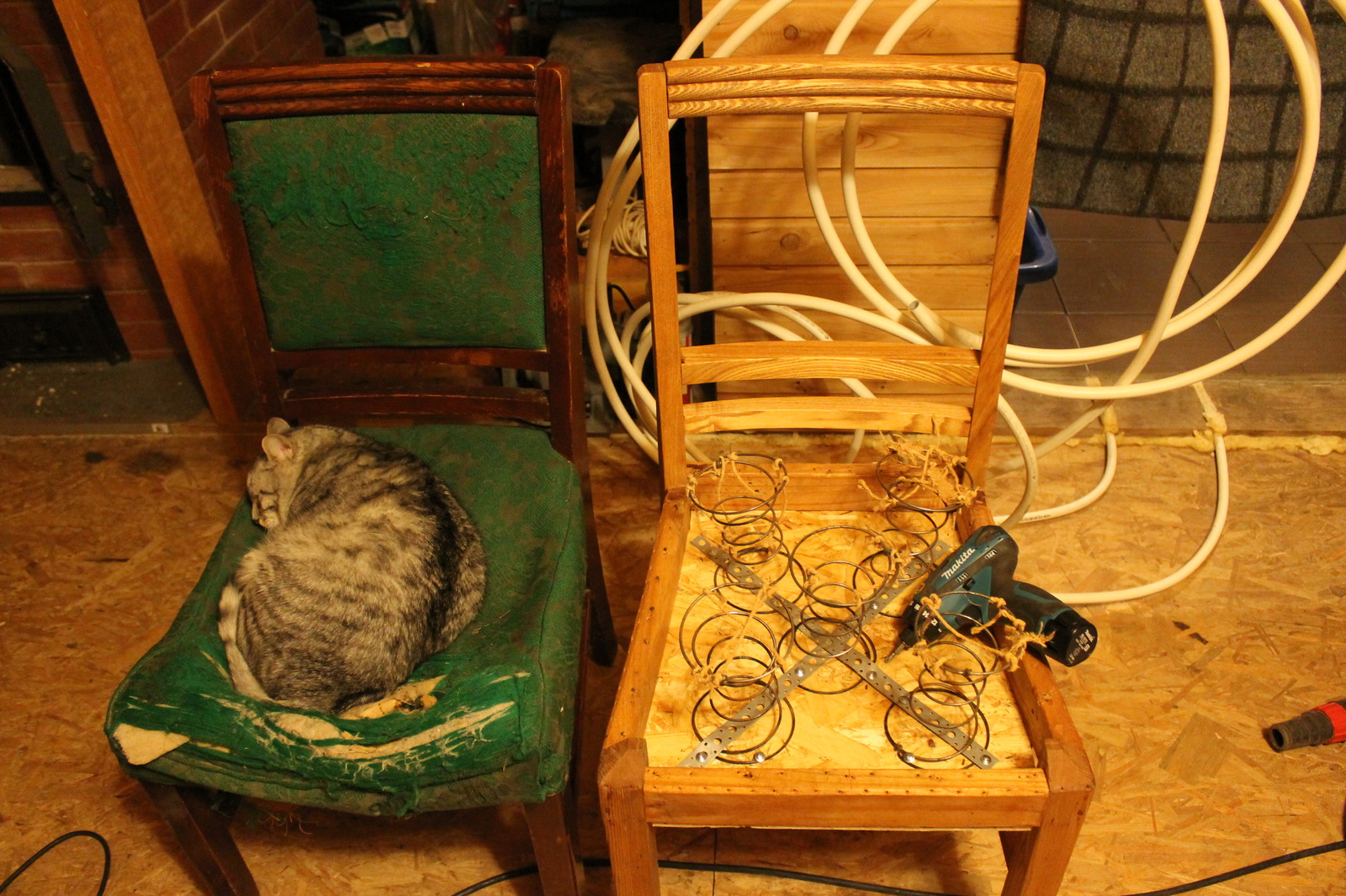 There are two chairs - My, Repair, Furniture, Carpenter, cat, Longpost