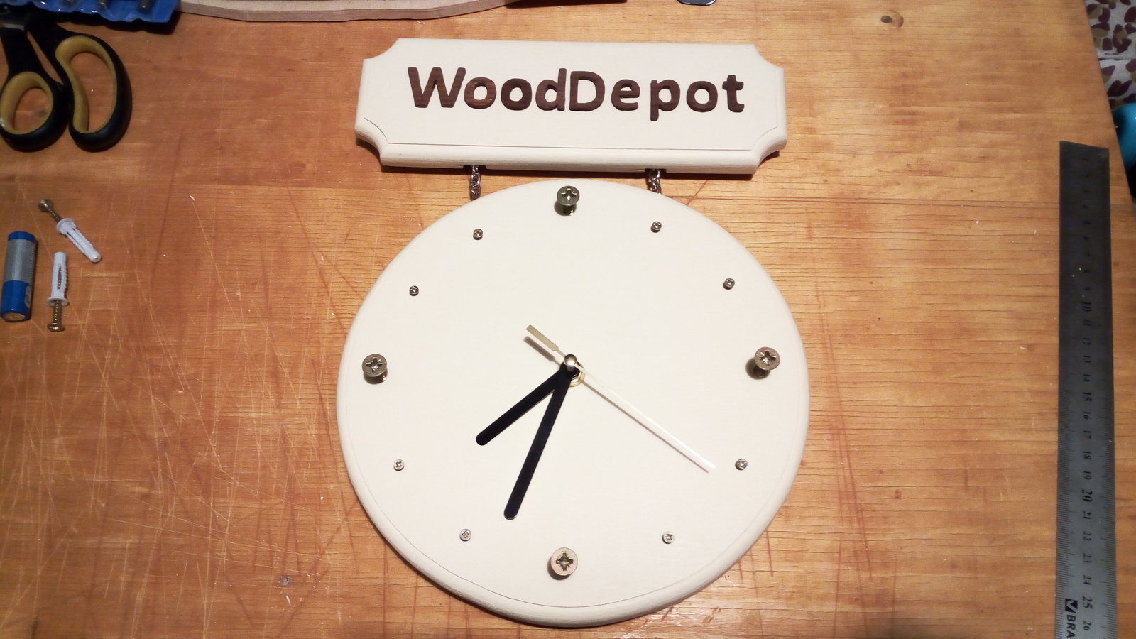 Clock in the carpentry shop - My, Plywood, Ash, Acrylic, Longpost