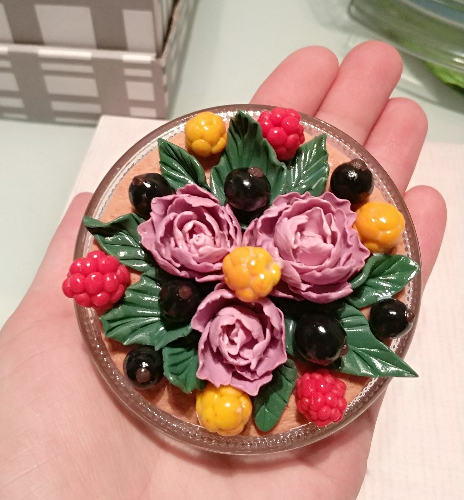 DIY gift, first experience. - With your own hands, Needlework without process, Polymer clay, Flowers, , Longpost