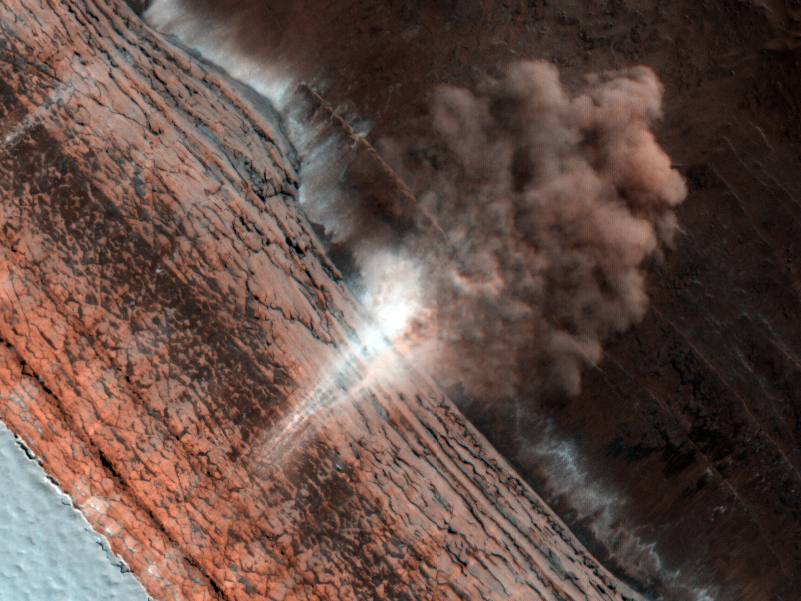 Martian ice appeared in profile - Mars, Ice, Research, Opening, The science, GIF, Longpost