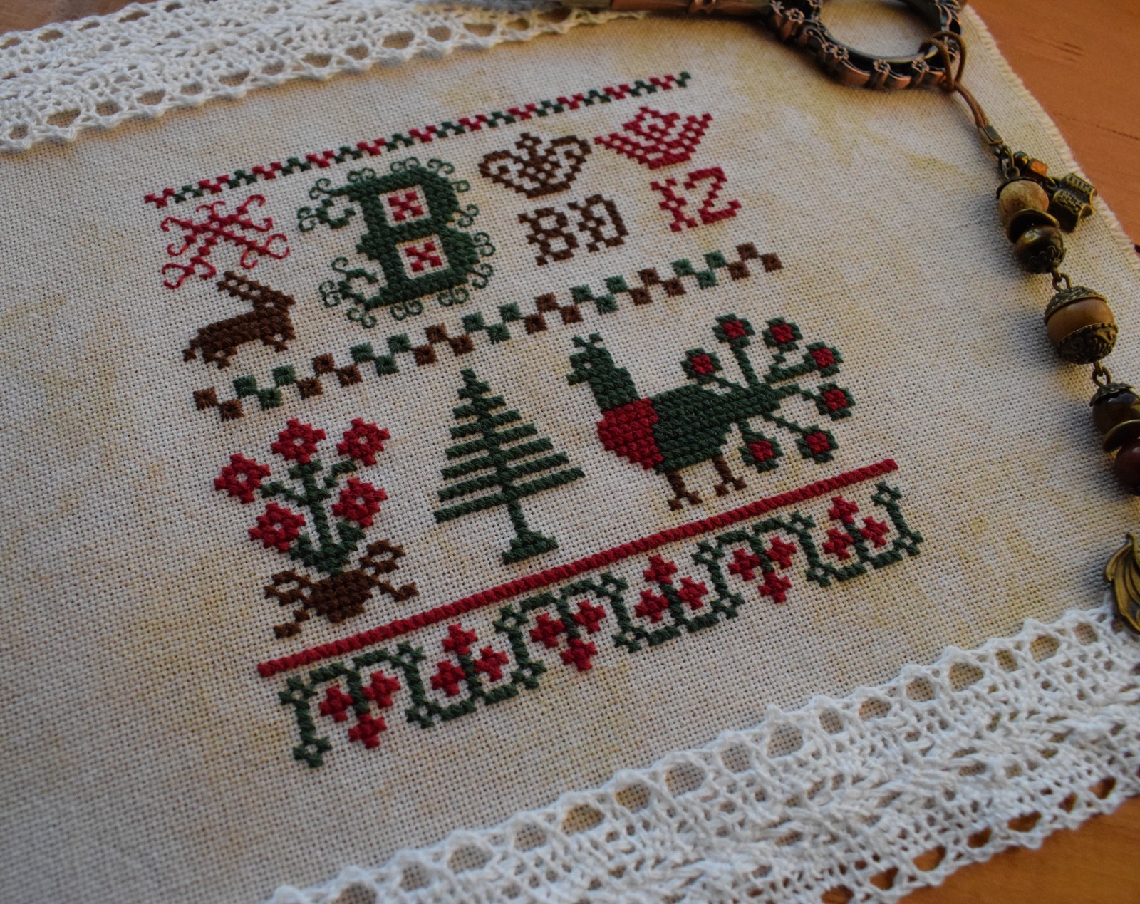 Another finish 2018 - My, Embroidery, Cross-stitch, Primitive, Scotland, The finish, Author's scheme, Longpost, Needlework