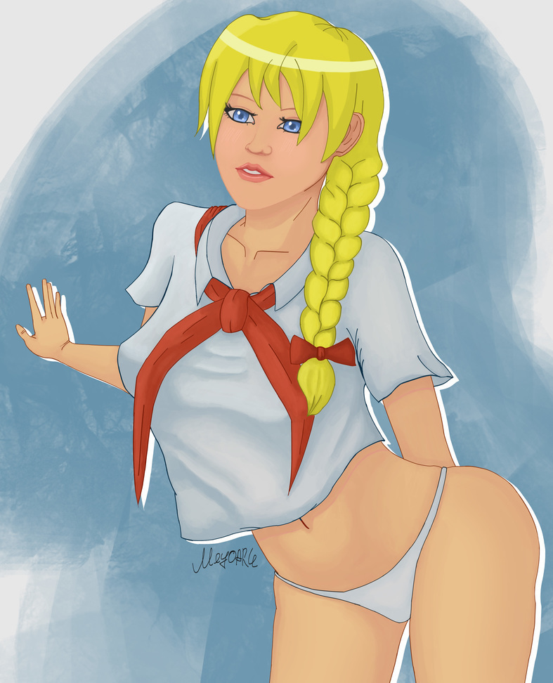 Slavya. And so different too... - Glorifying, Visual novel, Endless summer, Art, Longpost