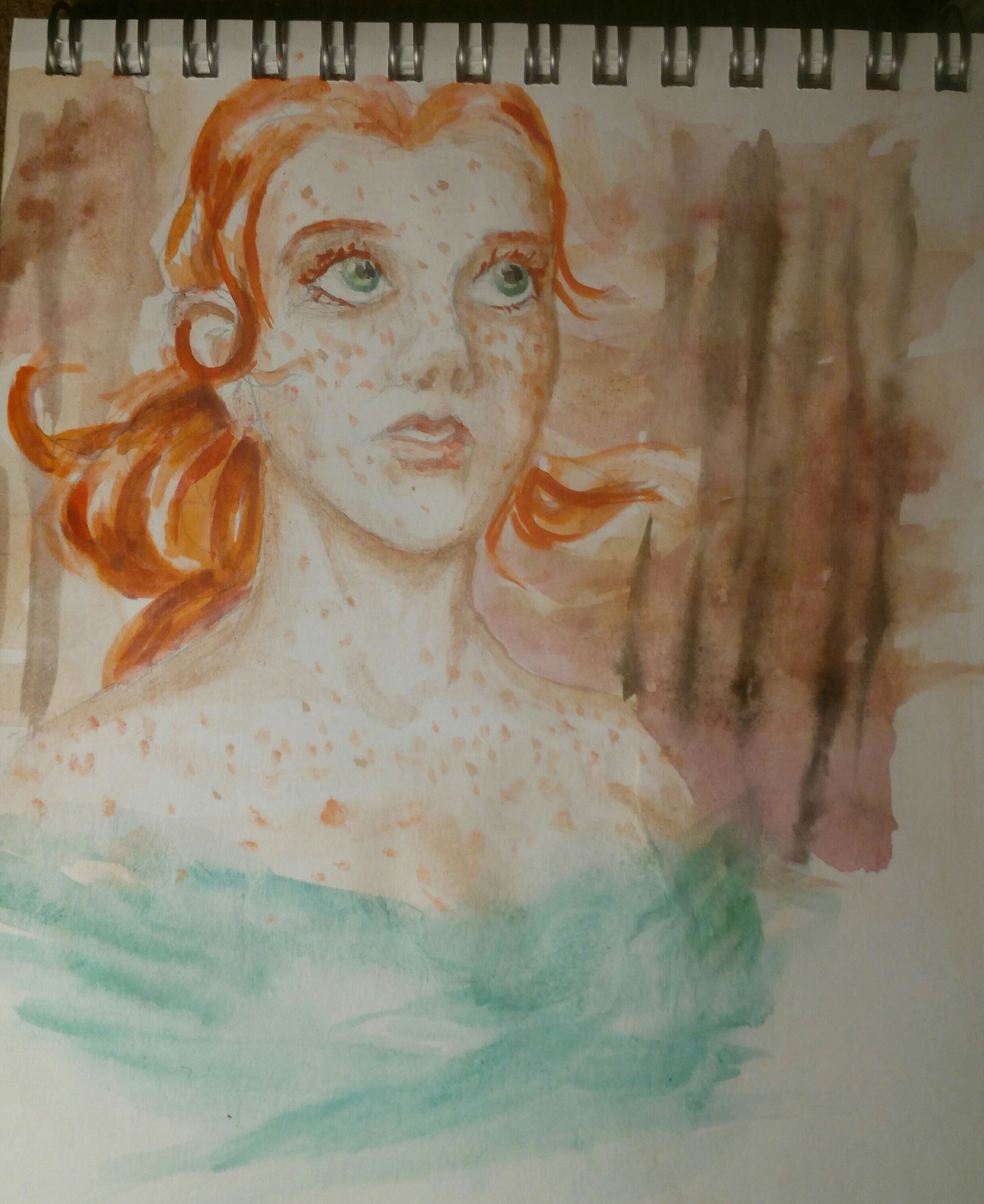 Ginger again - My, Drawing, Redheads, Watercolor