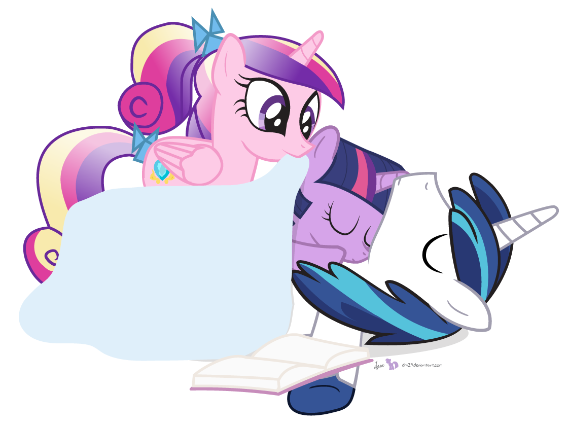 Good Night, Little Ponies - My Little Pony, PonyArt, Twilight sparkle, Shining Armor, Princess Cadance, Dm29