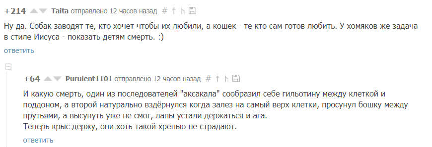 Задача в стиле Иисуса - Хомяк, Несчастный случай, Привет читающим теги, Комментарии на Пикабу