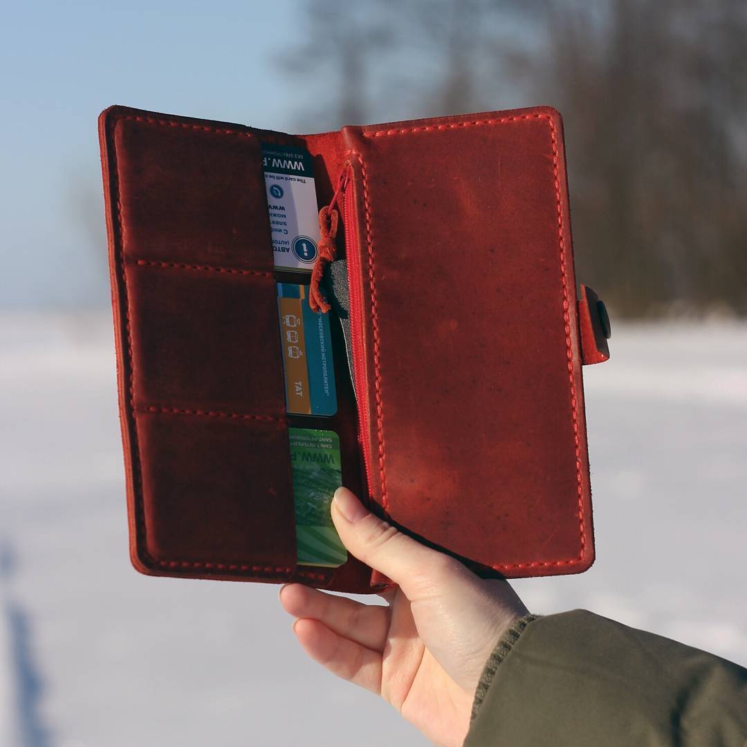 Wallet in red part 1. - My, Needlework with process, Leather craft, Master Class, Wallet, Longpost