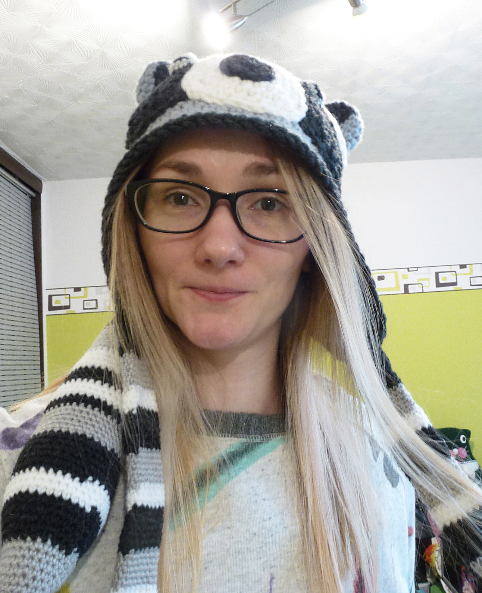Raccoon hat - My, Knitting, Raccoon, Needlework without process, Crochet, Longpost, Cap, Needlework