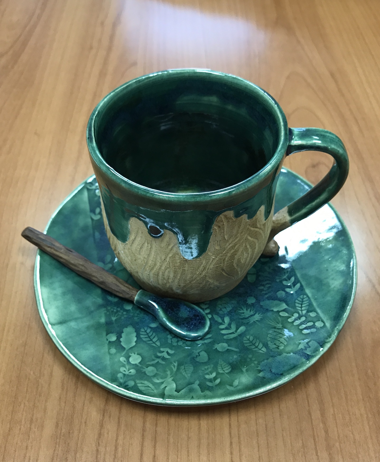 cup and saucer - My, Needlework without process, Ceramics, Clay, Longpost