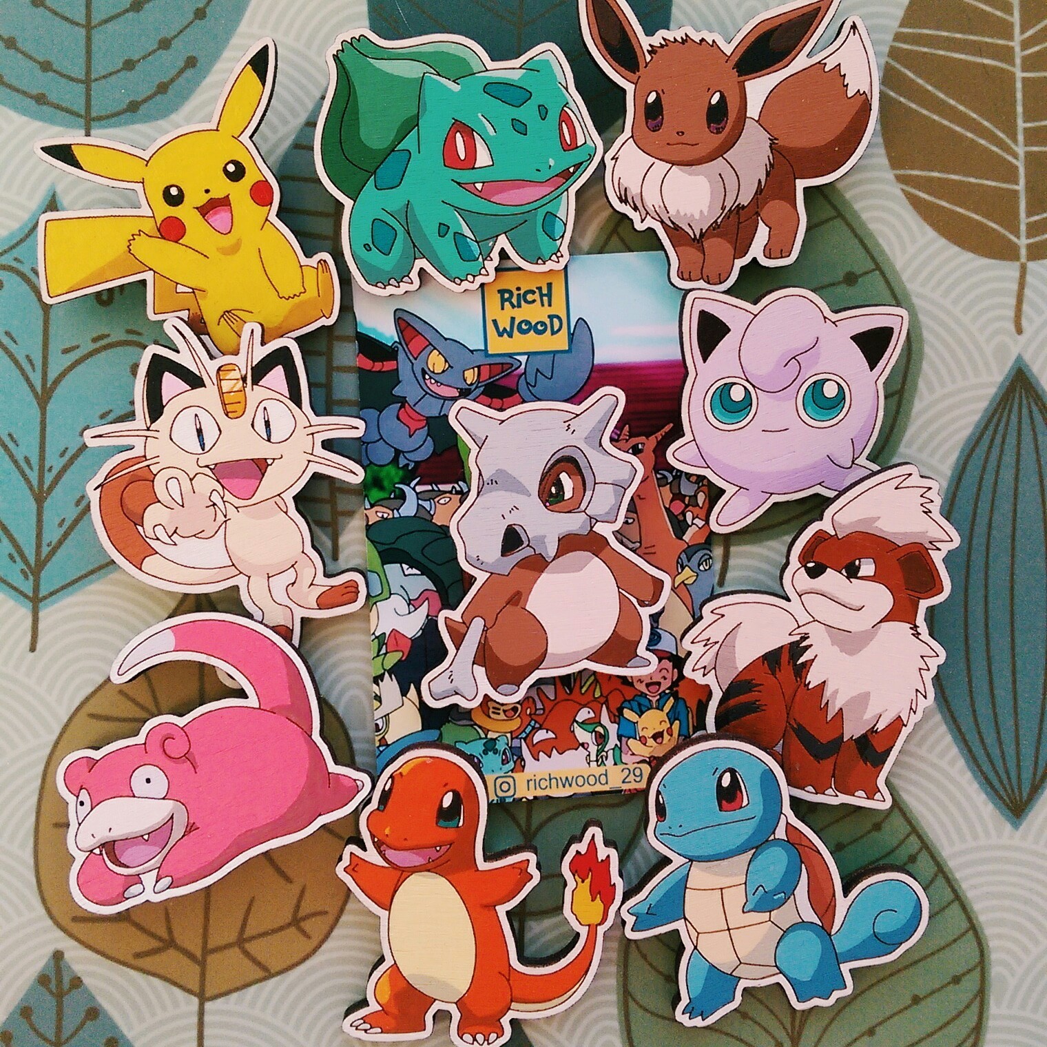 Wooden badges with hand-painted. Pokemon series. - My, Longpost, Wood products, Handmade, Pokemon