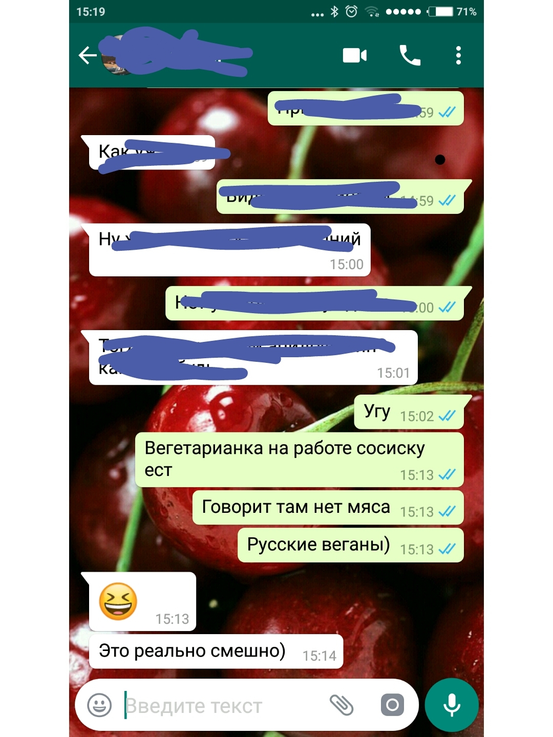 Russian vegans - My, Text, Dialog, Meat, Whatsapp, Vegetarianism, Vegan, Correspondence, Screenshot