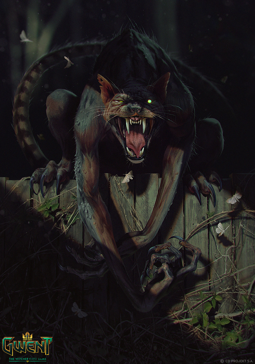 Werecat - Art, Drawing, Gwent, Witcher, cat, Werewolves, Akreon