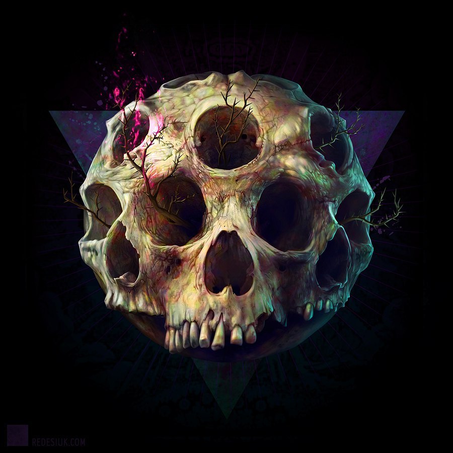 Skulls Art - Skulls, Череп, Эскиз татуировки, Арт, Неизвестный автор, Длиннопост