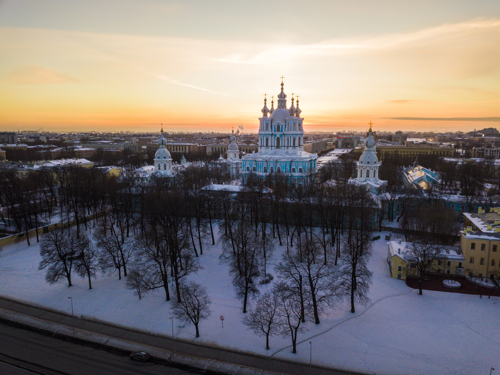 Smolny Cathedral, Bolsheokhtinsky bridge and sunset - My, The photo, Sunset, Saint Petersburg, Longpost