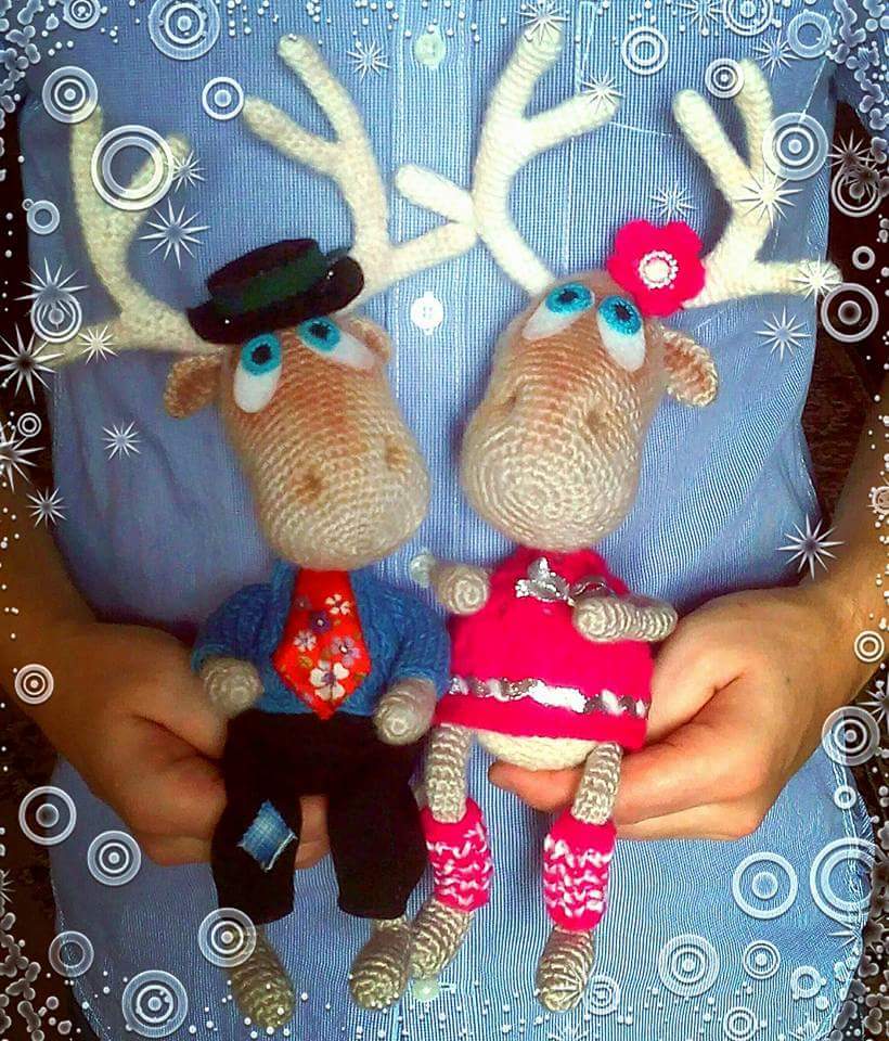 A couple of deer. - Amigurumi, Knitting, Crochet, Toys, Deer, Needlework, Deer