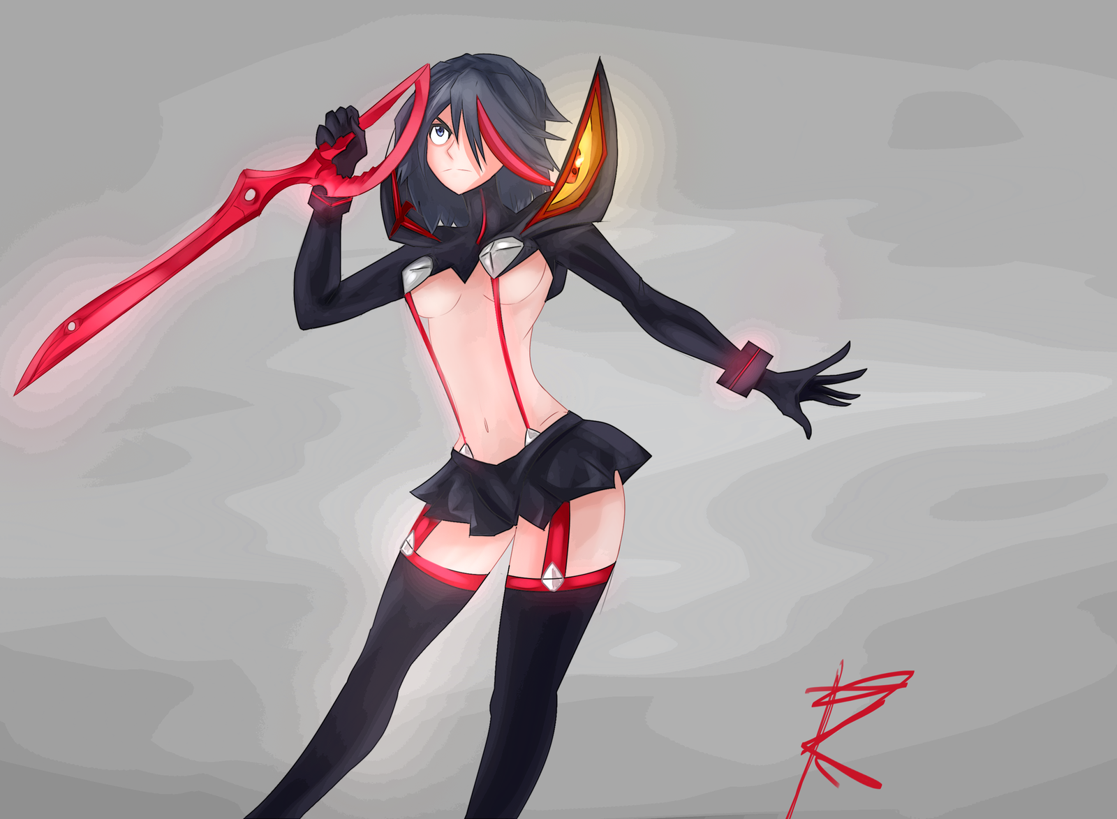 Ryuko Matoi - NSFW, Моё, Matoi Ryuko, Matoi Ryuuko, Арт, Фан-Арт, Kill la Kill, Сэнкетсу, Сэксуалити, Лезвие, Сексуальность