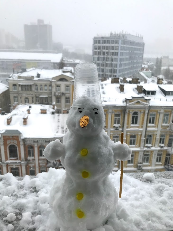 This is our spring - My, snowman, Spring, Kiev, Heat, Snow