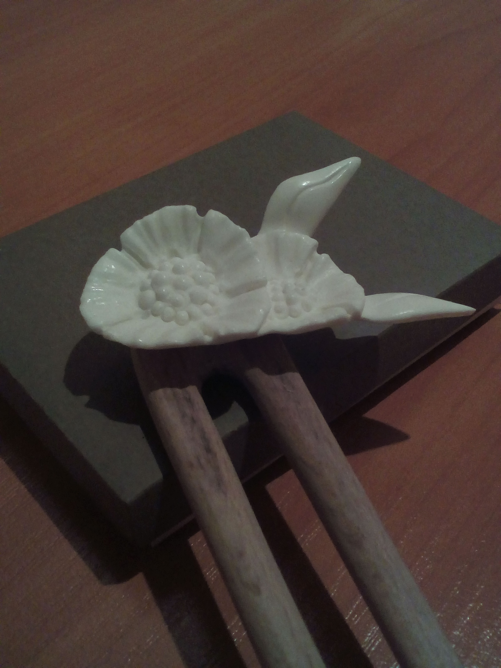 Hairpin - A gift for my wife for tomorrow's holiday. - My, Bone carving, With your own hands, Needlework without process, Longpost