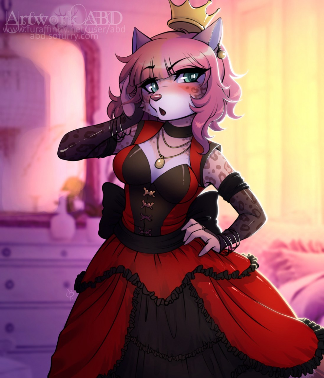 Princess - Furry, Art, Anthro, Abluedeer