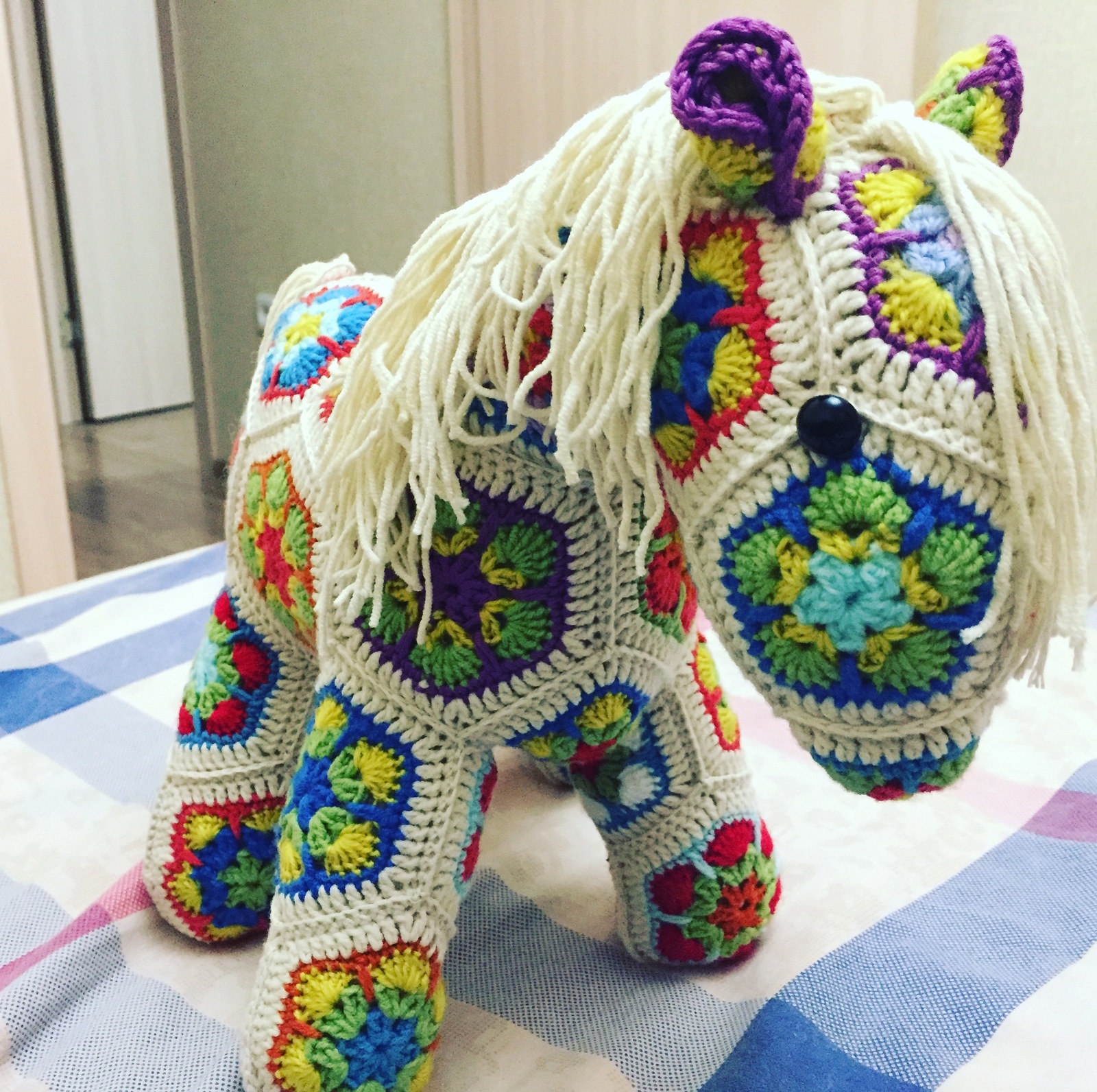 Игрушка лошадка из мотивов - Моё, Ручная работа, Handmade, Своими руками, Игрушки, Мягкая игрушка, Дети, Вязание, Творчество, Длиннопост