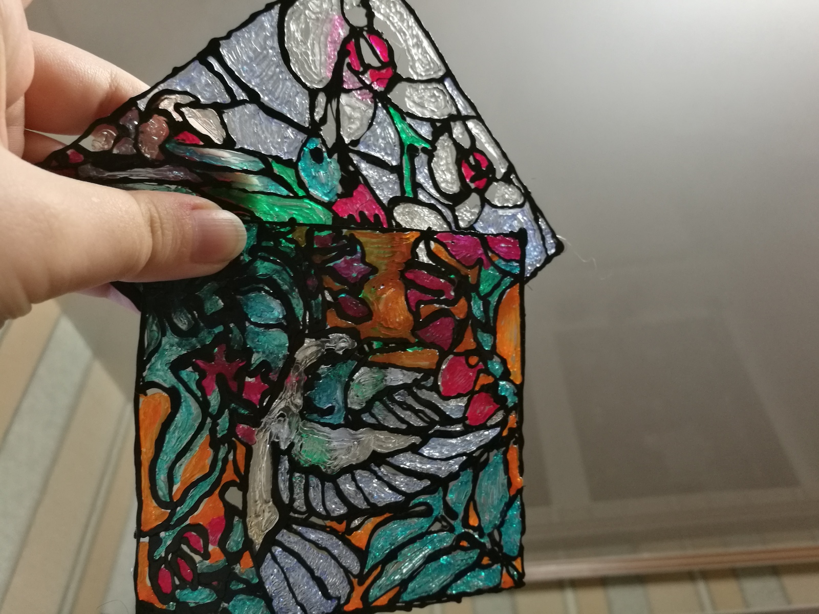 Stained glass candlestick with 3d pen - My, 3D pen, , Creation, With your own hands, Drawing process, 3D, Longpost