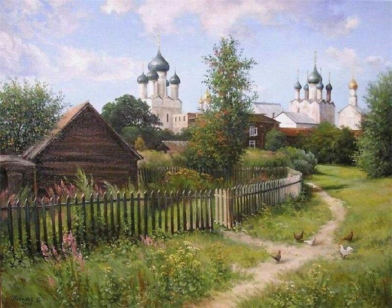 The village is the soul of Russia. - Village, beauty of nature, Longpost, Painting