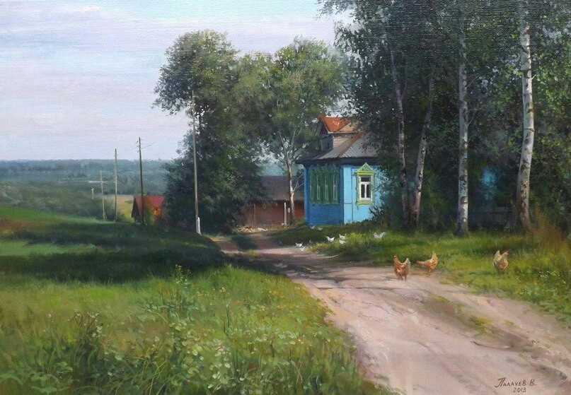 The village is the soul of Russia. - Village, beauty of nature, Longpost, Painting