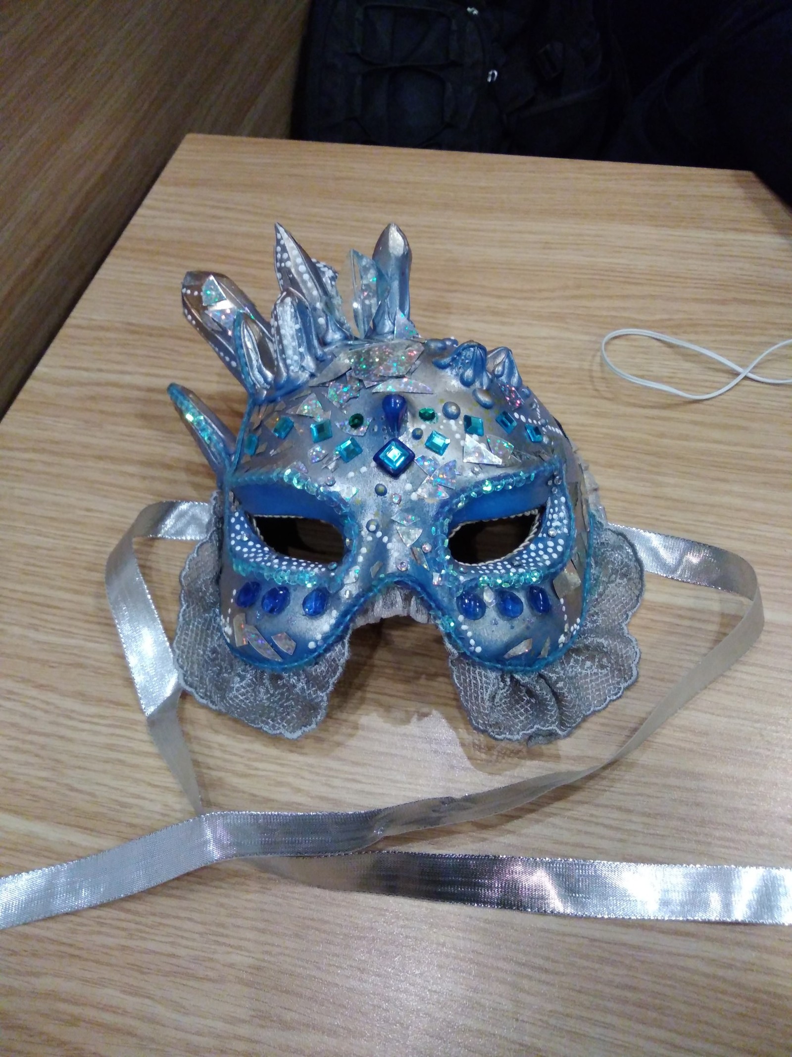 Mask - My, With your own hands, Mask, Papier mache, Diamond, Work, Masquerade, Longpost