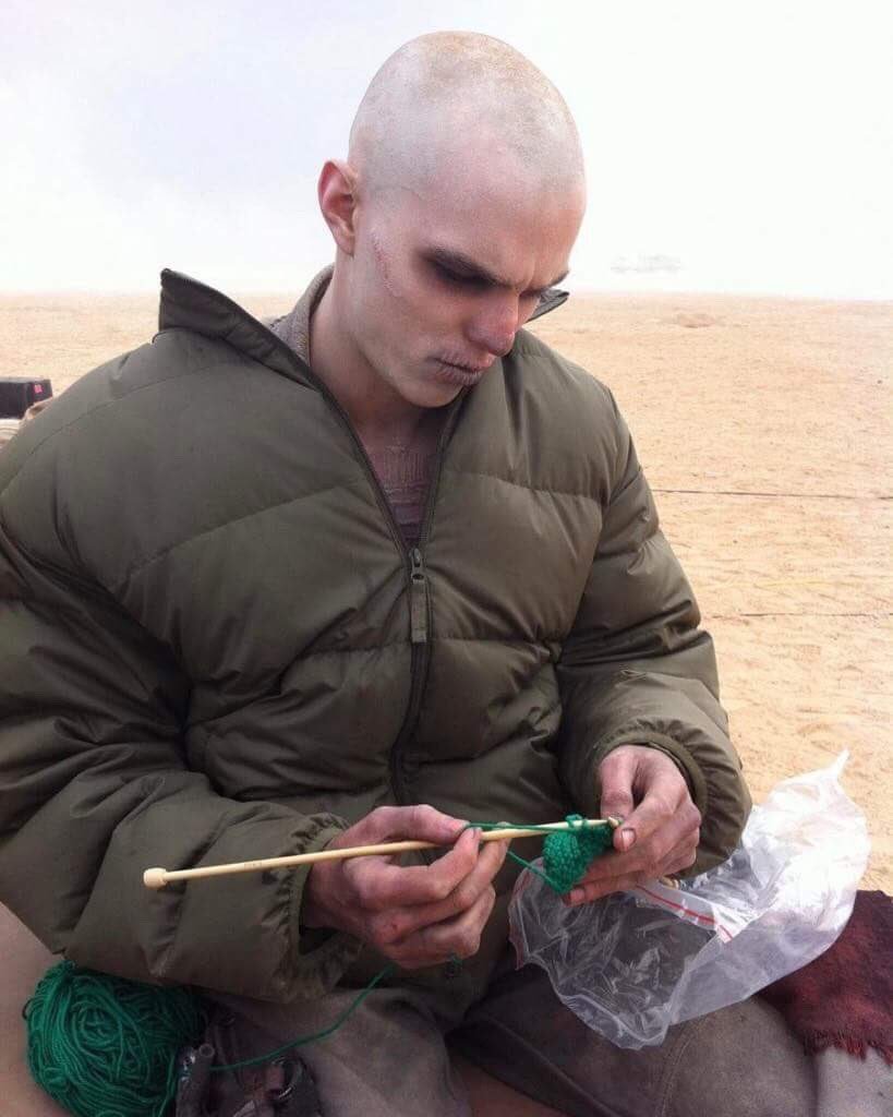 Nicholas Hoult got hooked on knitting while filming Mad Max: Fury Road - Nicholas Hoult, Knitting, Crazy Max, The photo