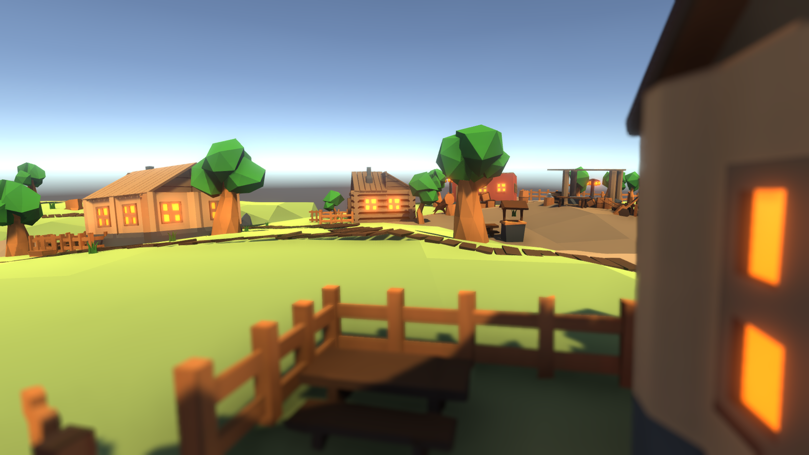 low poly village - My, My, Low poly, Unity, Unity3d, Lowpolyart, Longpost