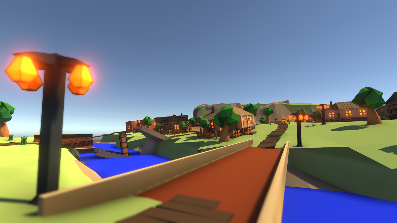 low poly village - My, My, Low poly, Unity, Unity3d, Lowpolyart, Longpost