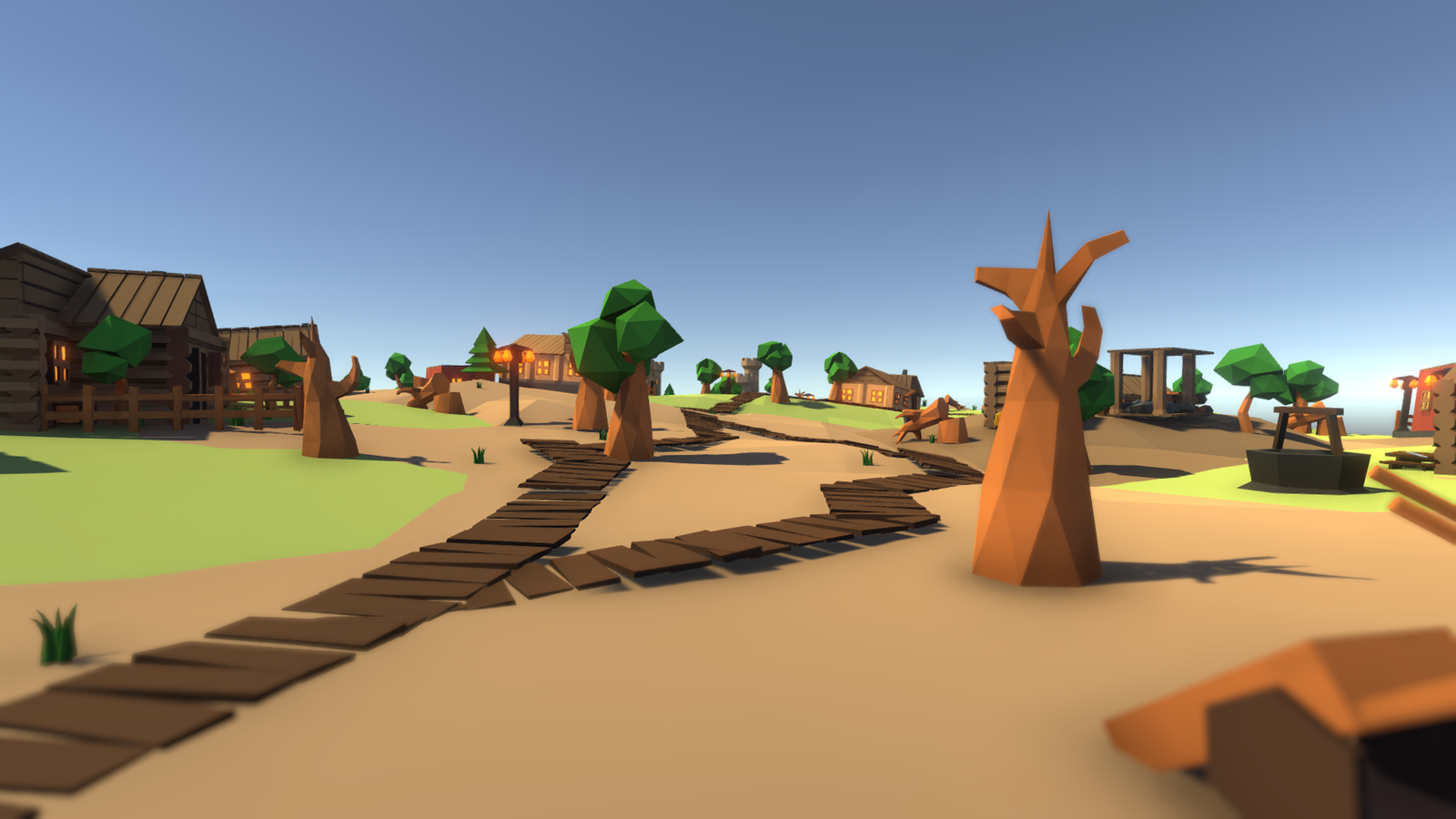 low poly village - My, My, Low poly, Unity, Unity3d, Lowpolyart, Longpost