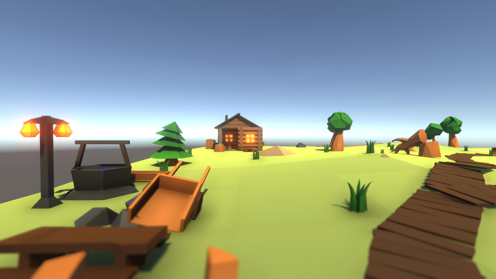 low poly village - My, My, Low poly, Unity, Unity3d, Lowpolyart, Longpost