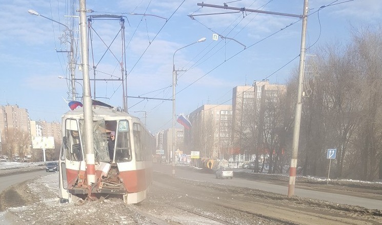 Tram hugged a pole - Ulyanovsk, Ulyanovsk region, State of emergency, Road accident, 