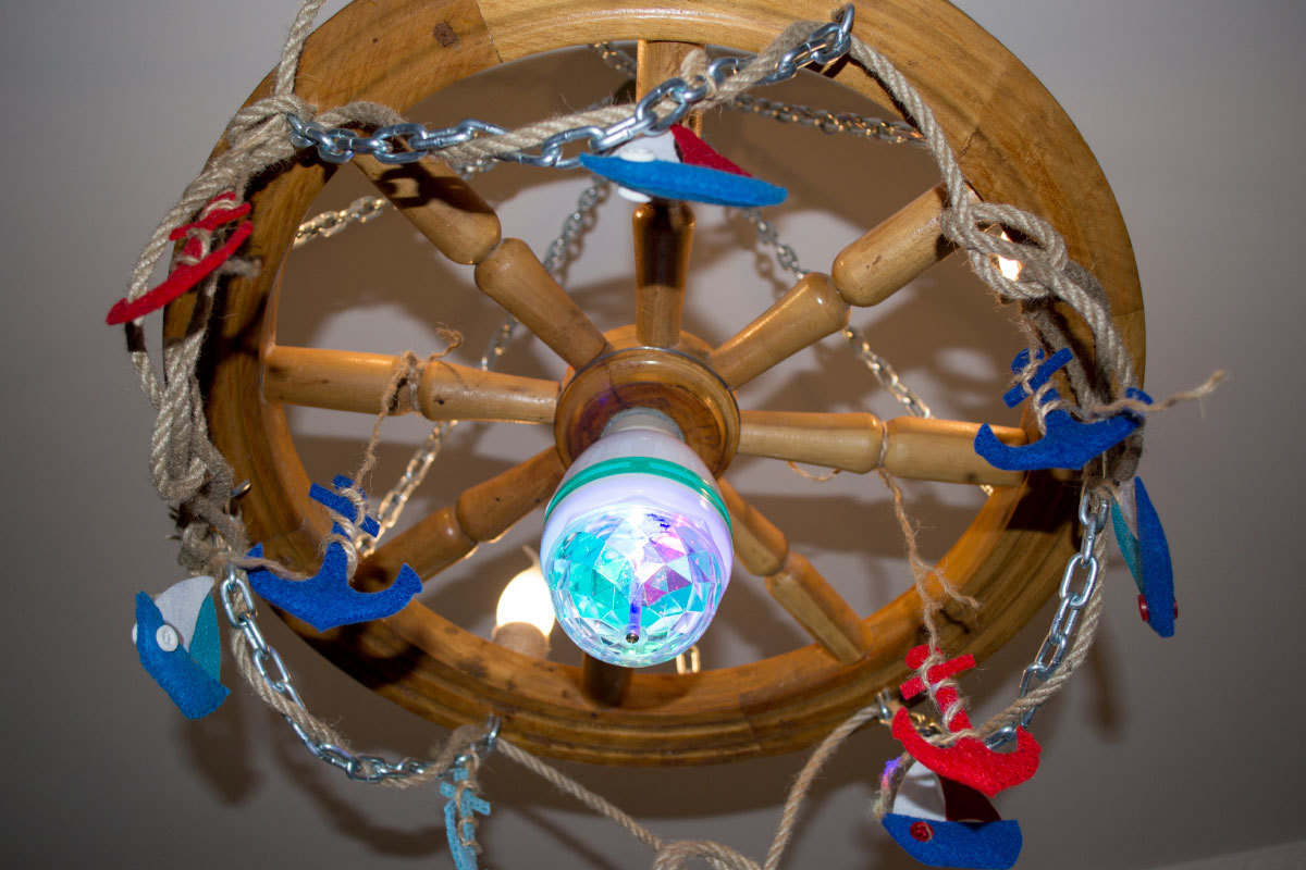 marine chandelier - My, Needlework without process, Needlework, With your own hands, Handmade, Needlemen, Decor, Children, Longpost