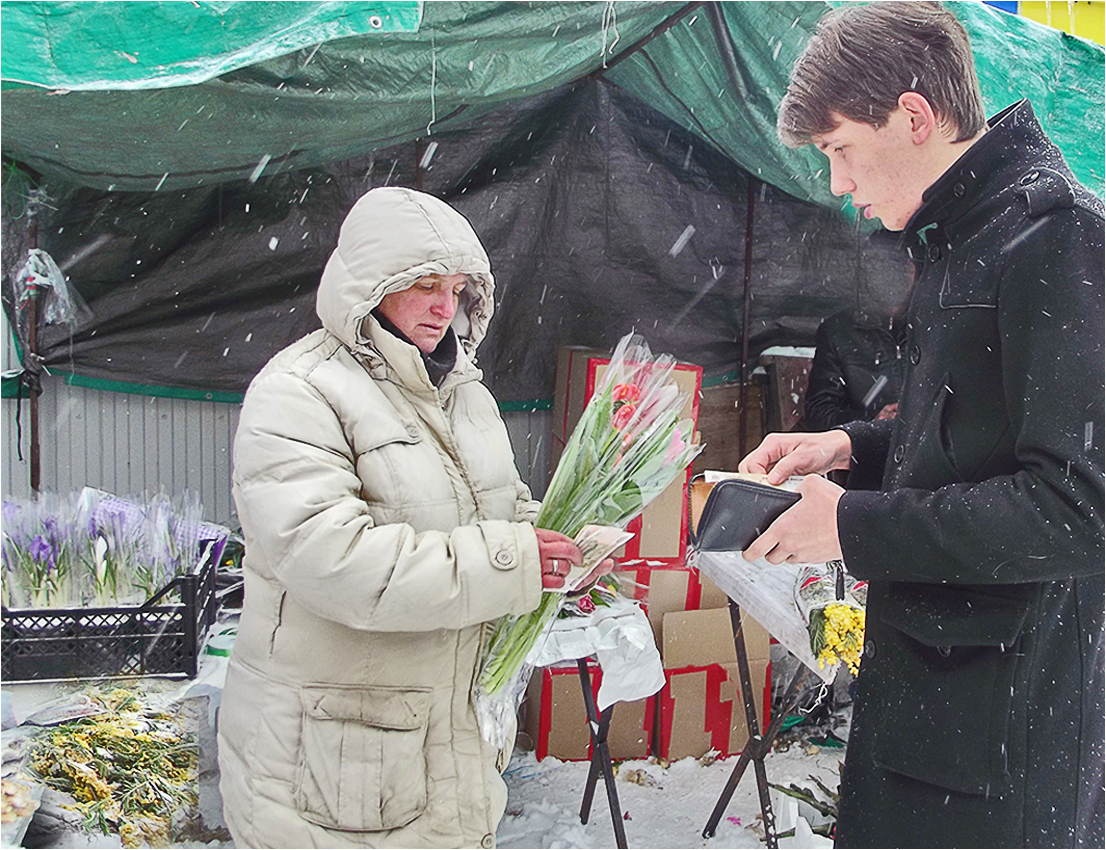 March 8 - My, Flowers, Market, March 8, Saratov, Longpost