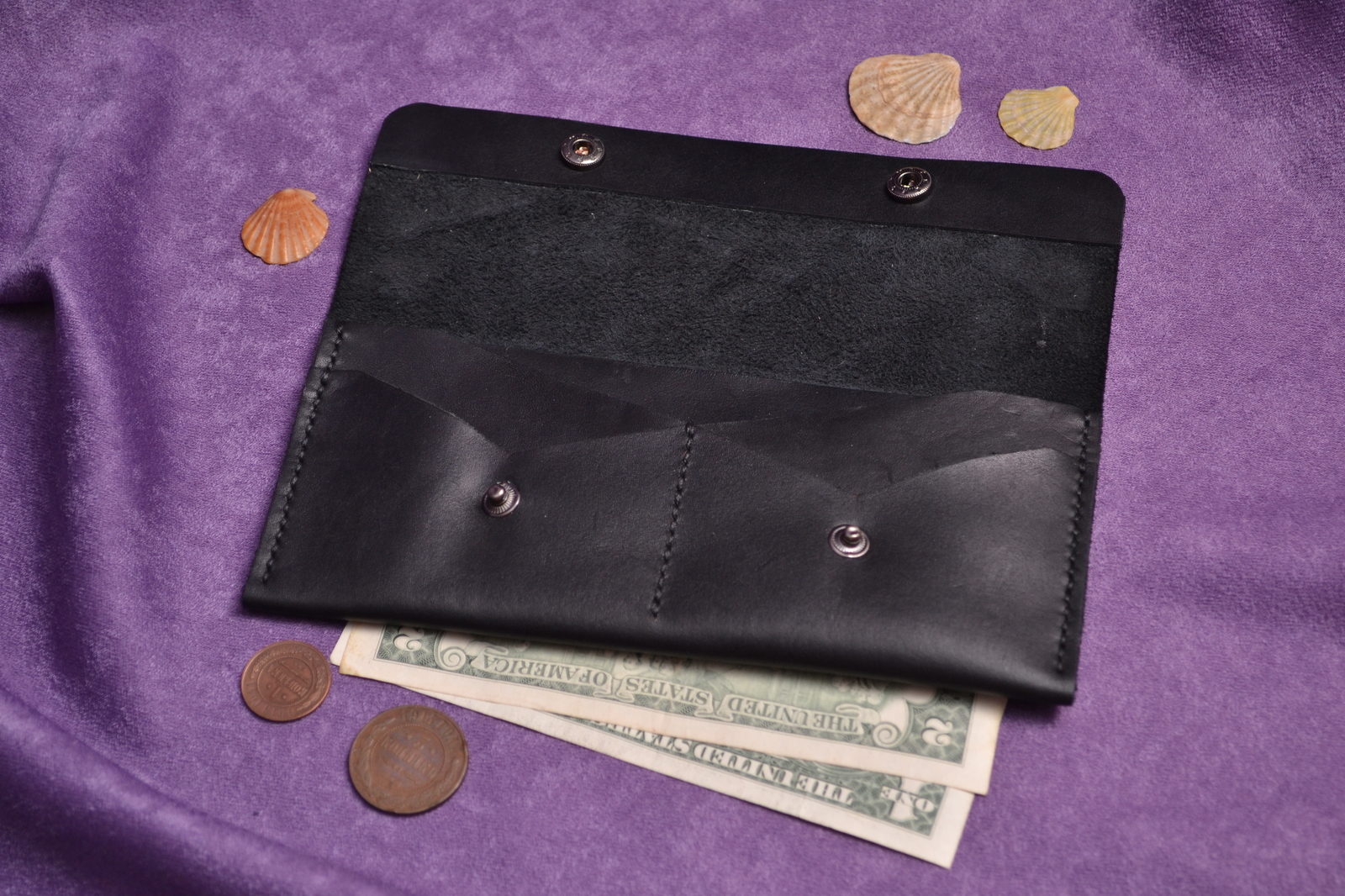 First work. Leather wallet. - My, Leather, Wallet, Purse, With your own hands, , Leather craft, Handmade, Longpost