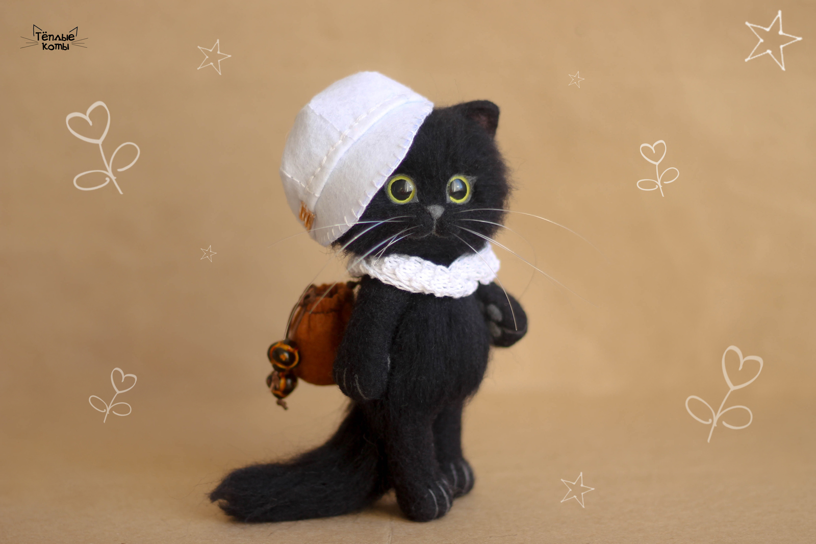 Cat - traveler - My, Wallow, Dry felting, cat, Creation, Art, Needlework without process, Handmade, Author's toy, Longpost