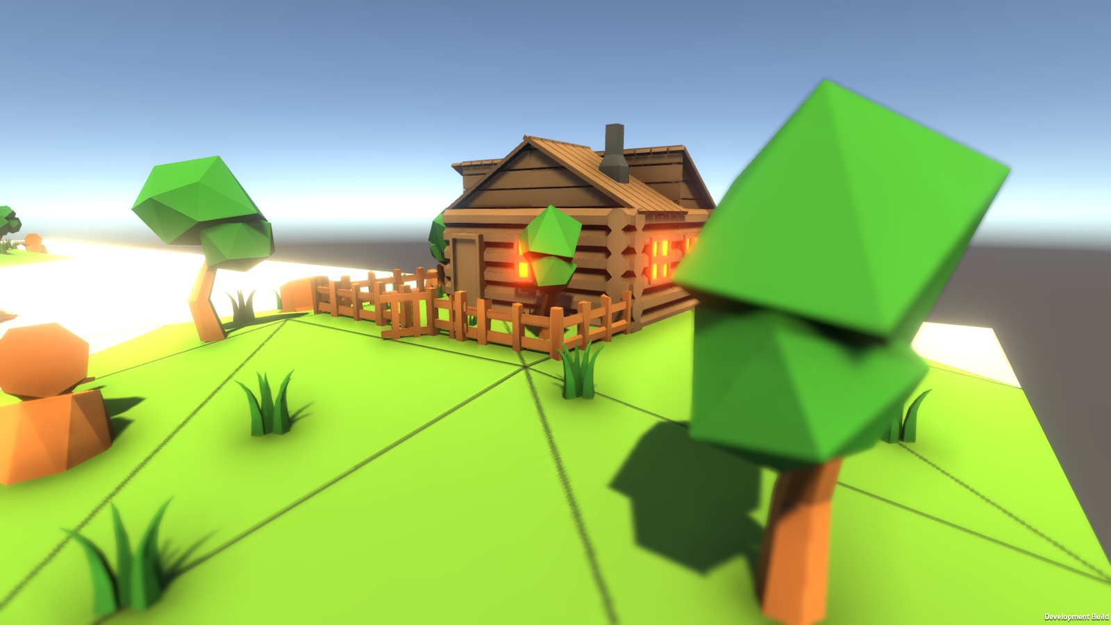 Low poly scene in minimalism - My, My, Low poly, Unity3d, 3D, Longpost