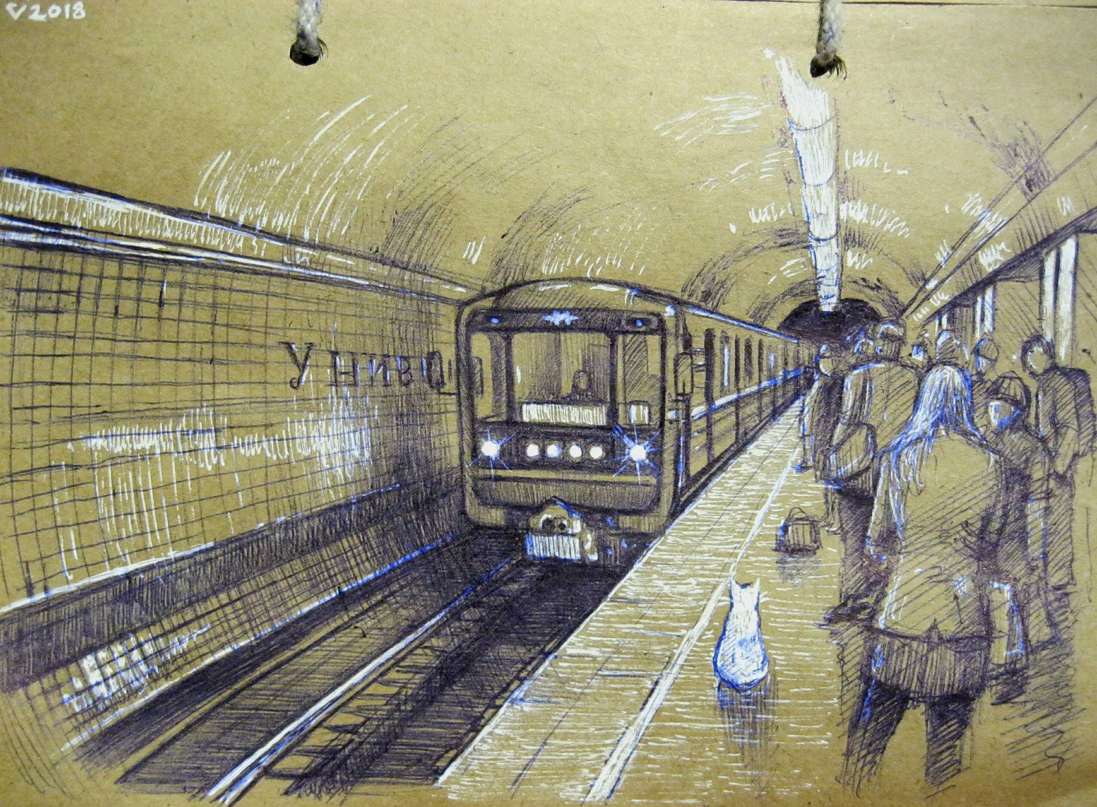 Metro 3 - My, My, Graphics, Metro, cat, Drawing, Pen drawing