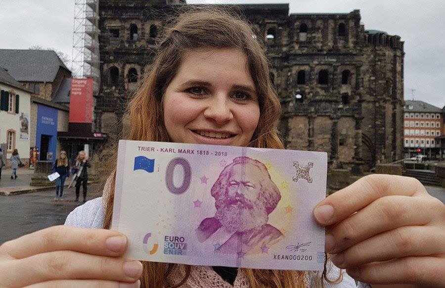 On the occasion of the bicentenary of the birth of Karl Marx in Germany, a banknote of 0 (zero) euros was issued - Money, Communists, Germany, Euro, Karl Marx
