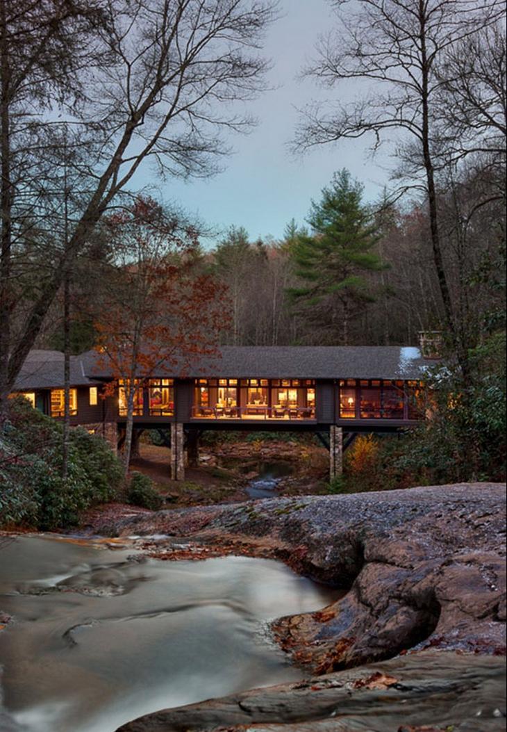 Unusual house project over the river in the forest - Luxury, House, beauty, Cosiness, Longpost