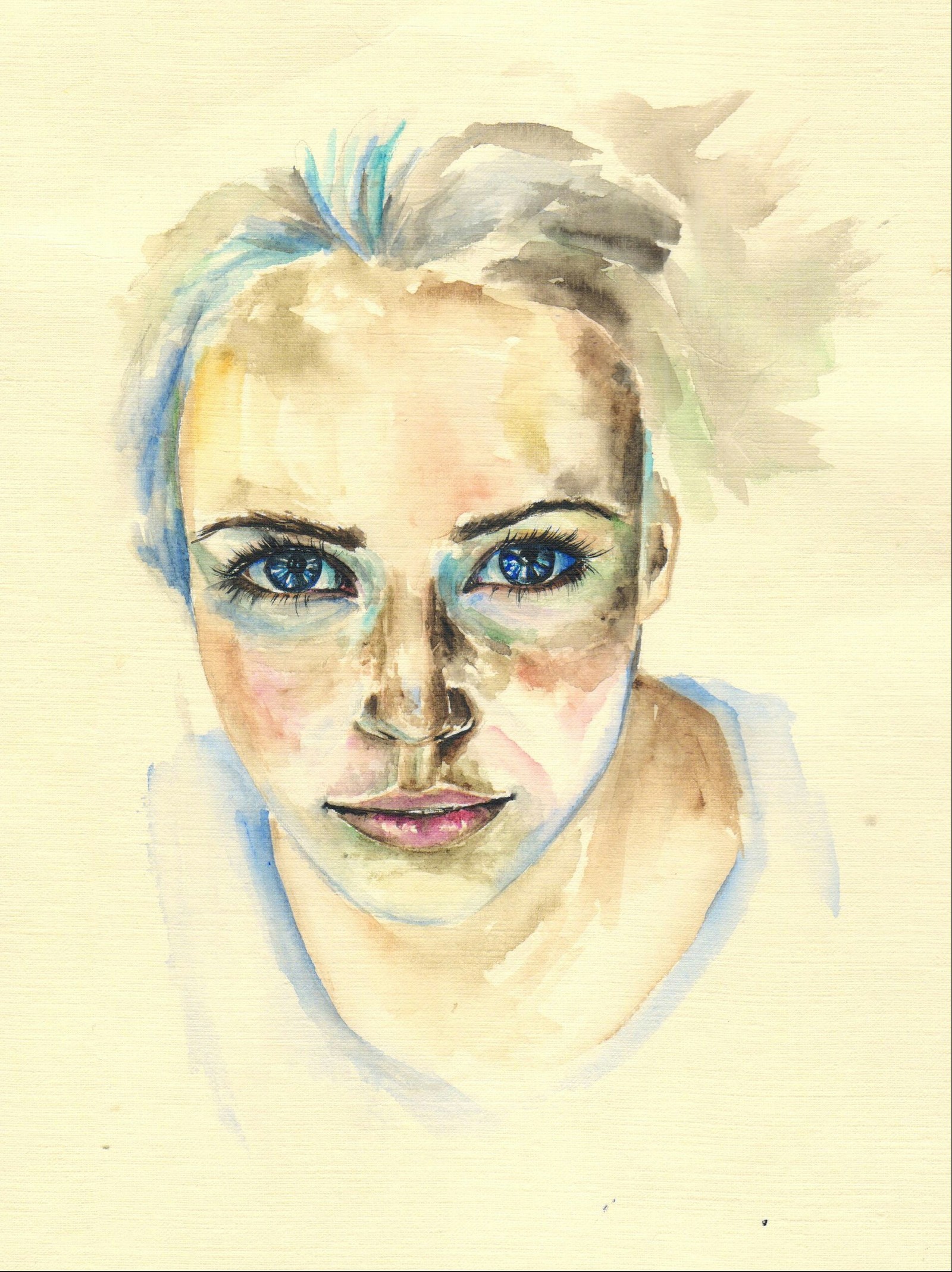 Portraits of strangers - My, Watercolor, Flax, Stranger, Midnight, Longpost