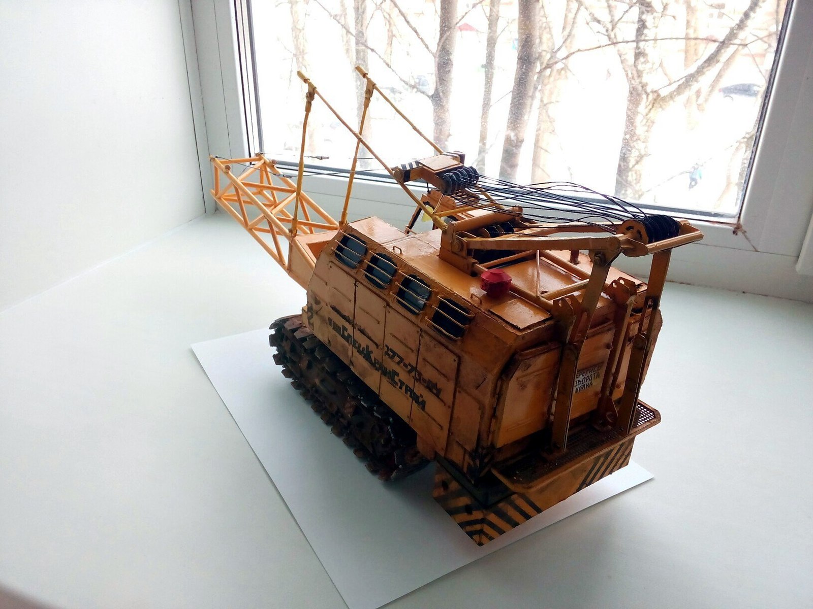 Crane model RDK-250, made of cardboard - Stand modeling, Modeling, Tap, Longpost, , The photo, 