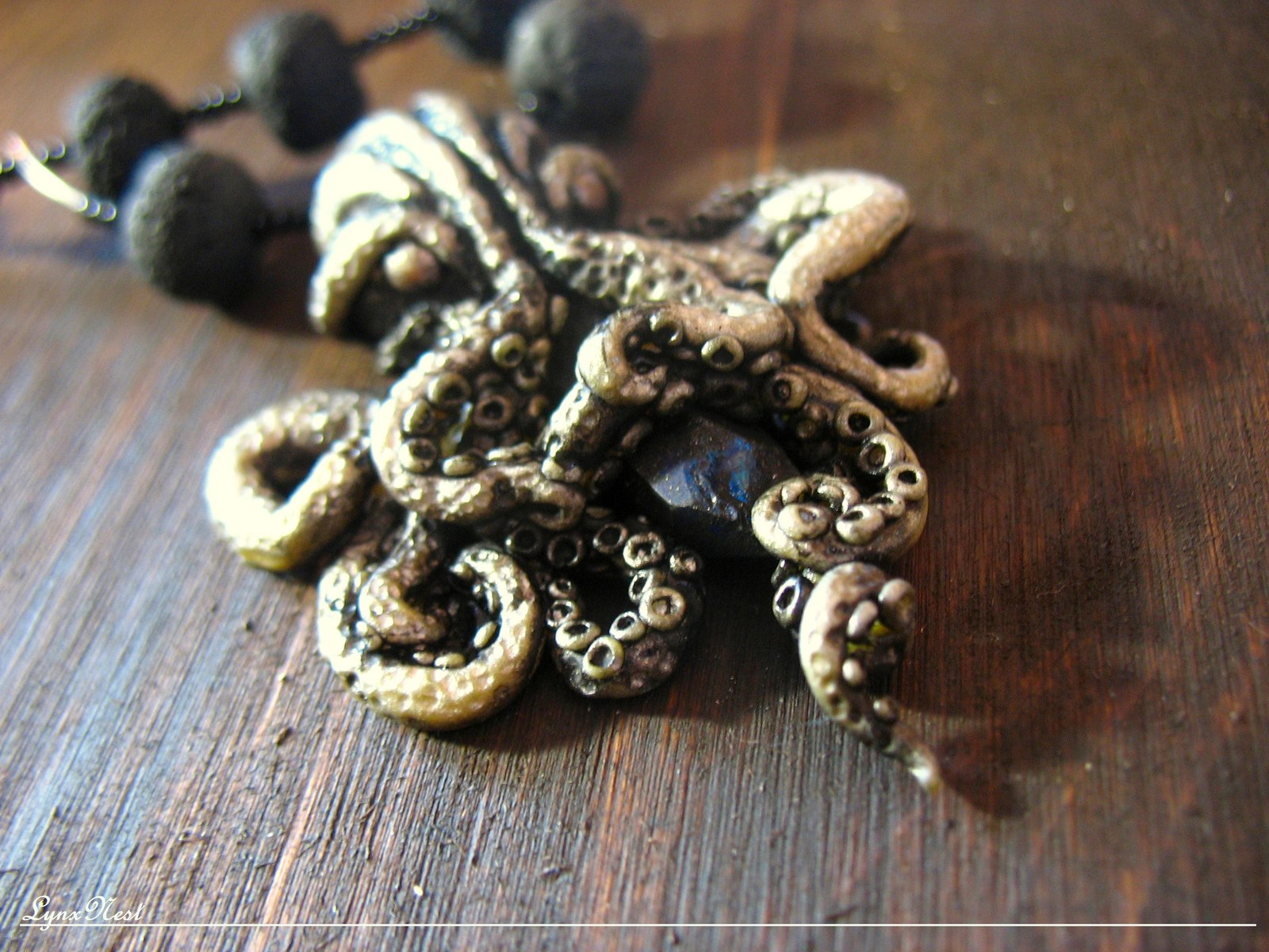 Hryvnia with Cthulhu - My, Cthulhu, Polymer clay, , Needlework without process, Quartz, Longpost