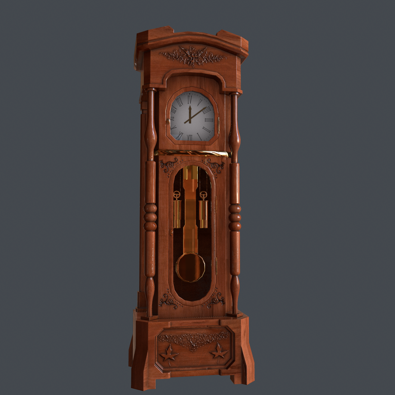 grandfather clock - My, Blender, 3D, 3D modeling, Longpost