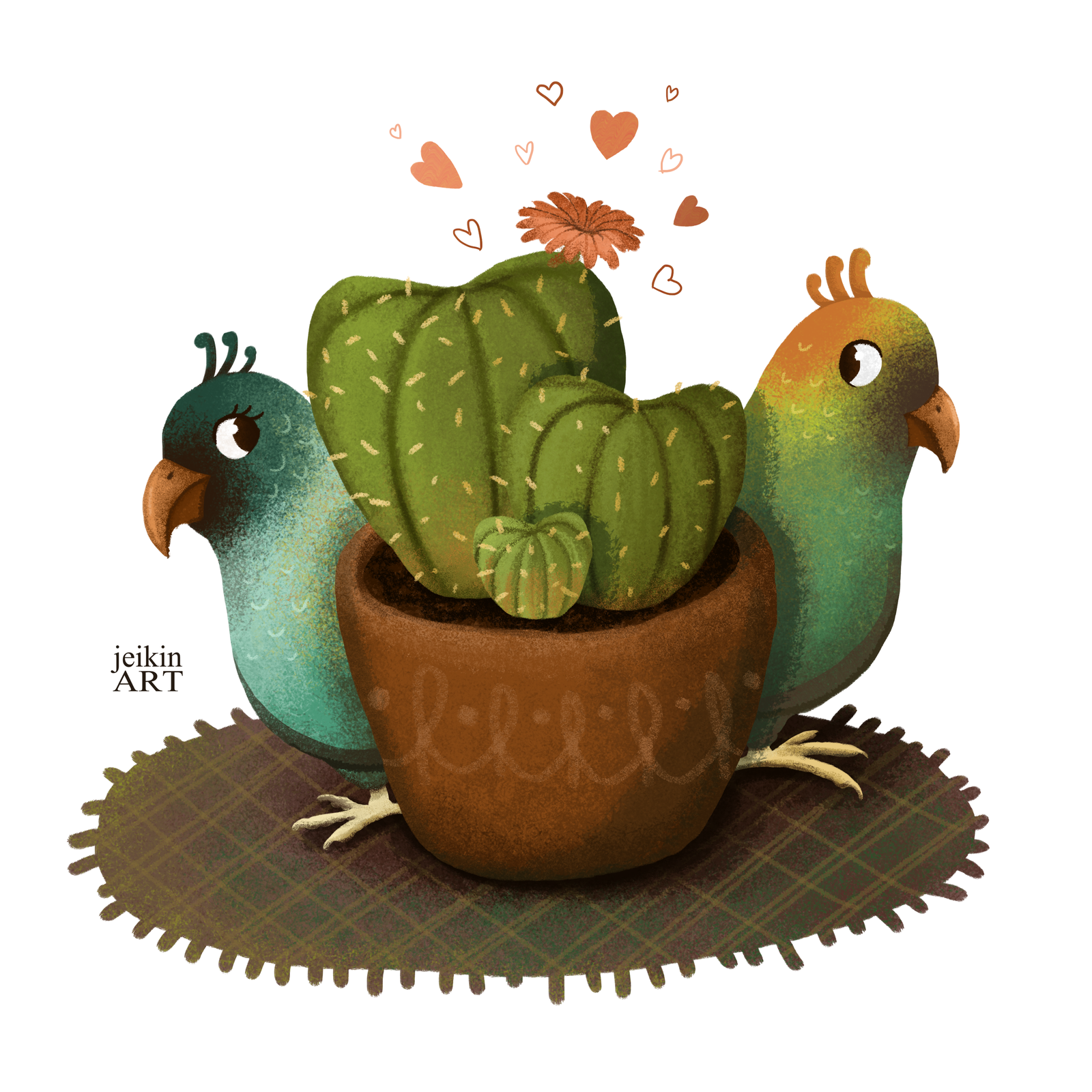 5 works for the challenge #drawingandsleeping - My, Cactus, Animals, Art, Illustrations, Creation, Longpost