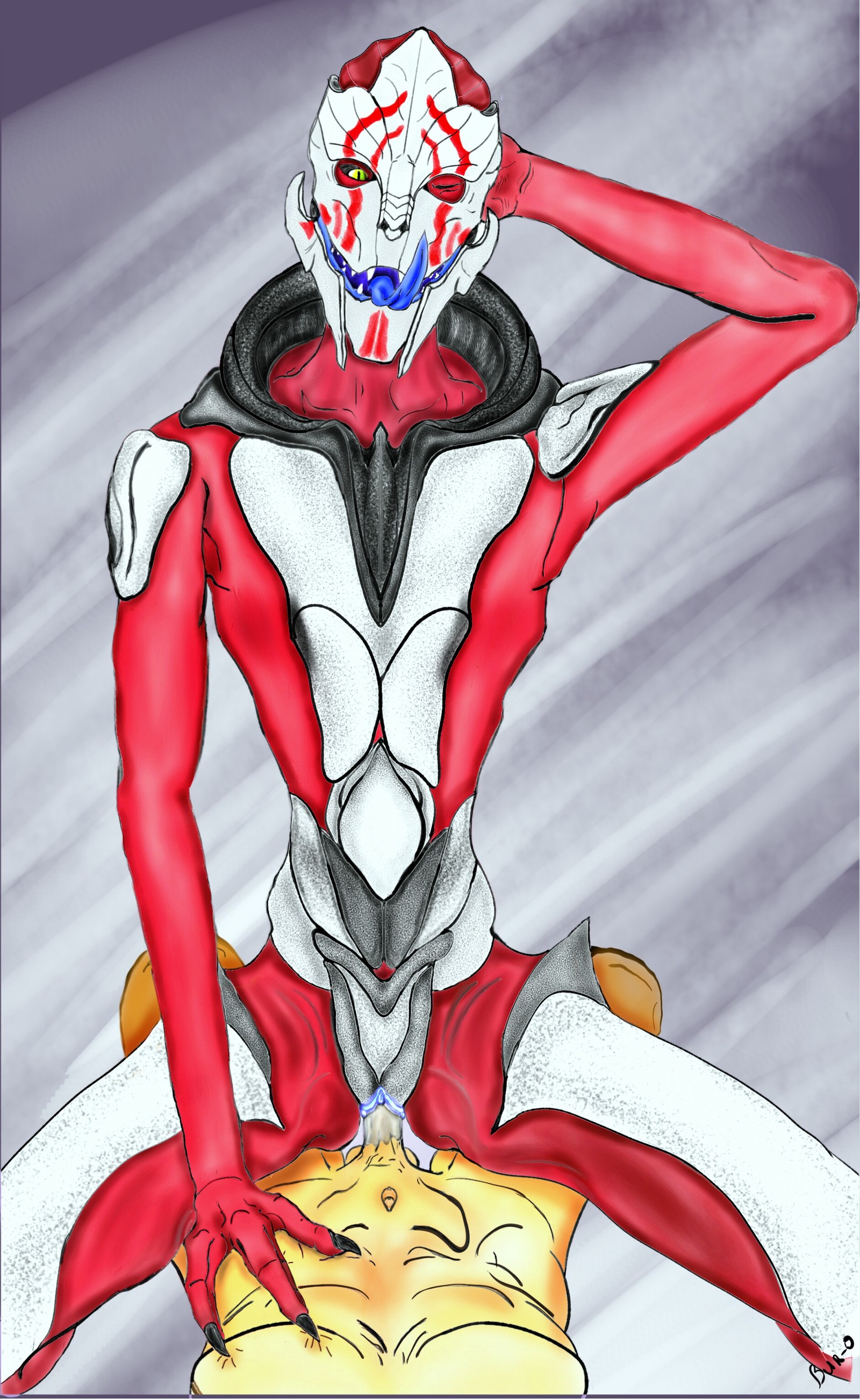 Sidera Nix - NSFW, My, Xenophilia, Hand-drawn erotica, Erotic, , Turians, , Mass effect, 